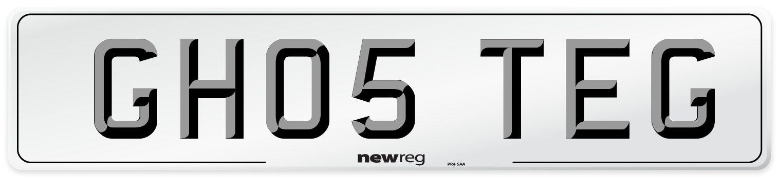 GH05 TEG Number Plate from New Reg